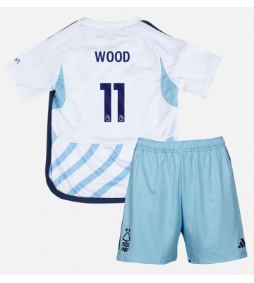 Nottingham Forest Chris Wood #11 Segunda Equipación Niños 2023-24 Manga Corta (+ Pantalones cortos)